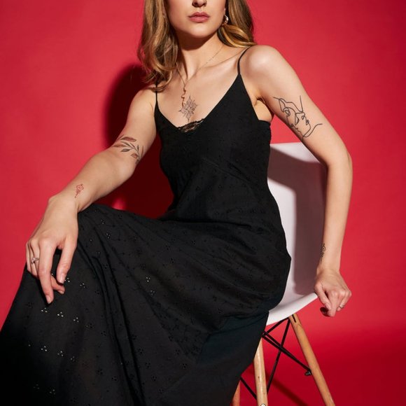 Pure Cotton black Maxi dress - Picture 1 of 5